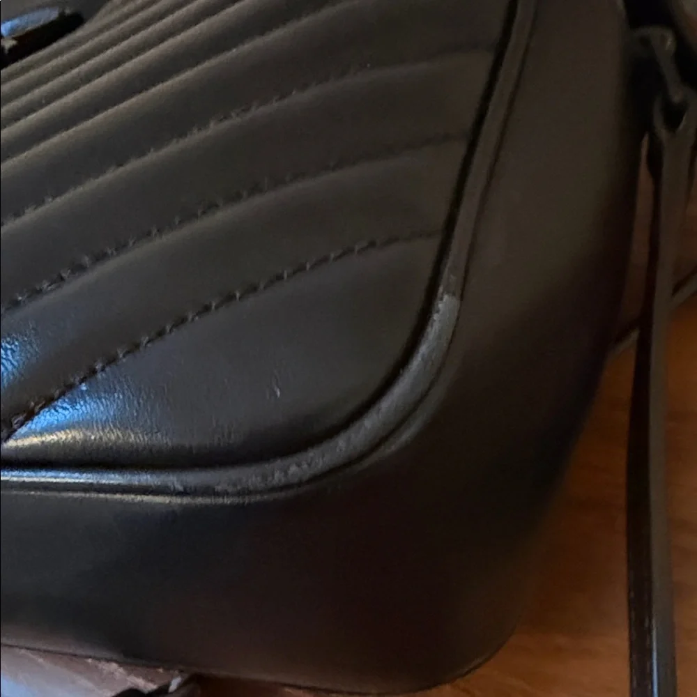 Saint Laurent Black Chevron-Quilt Leather Crossbody Bag - Picture 5 of 7
